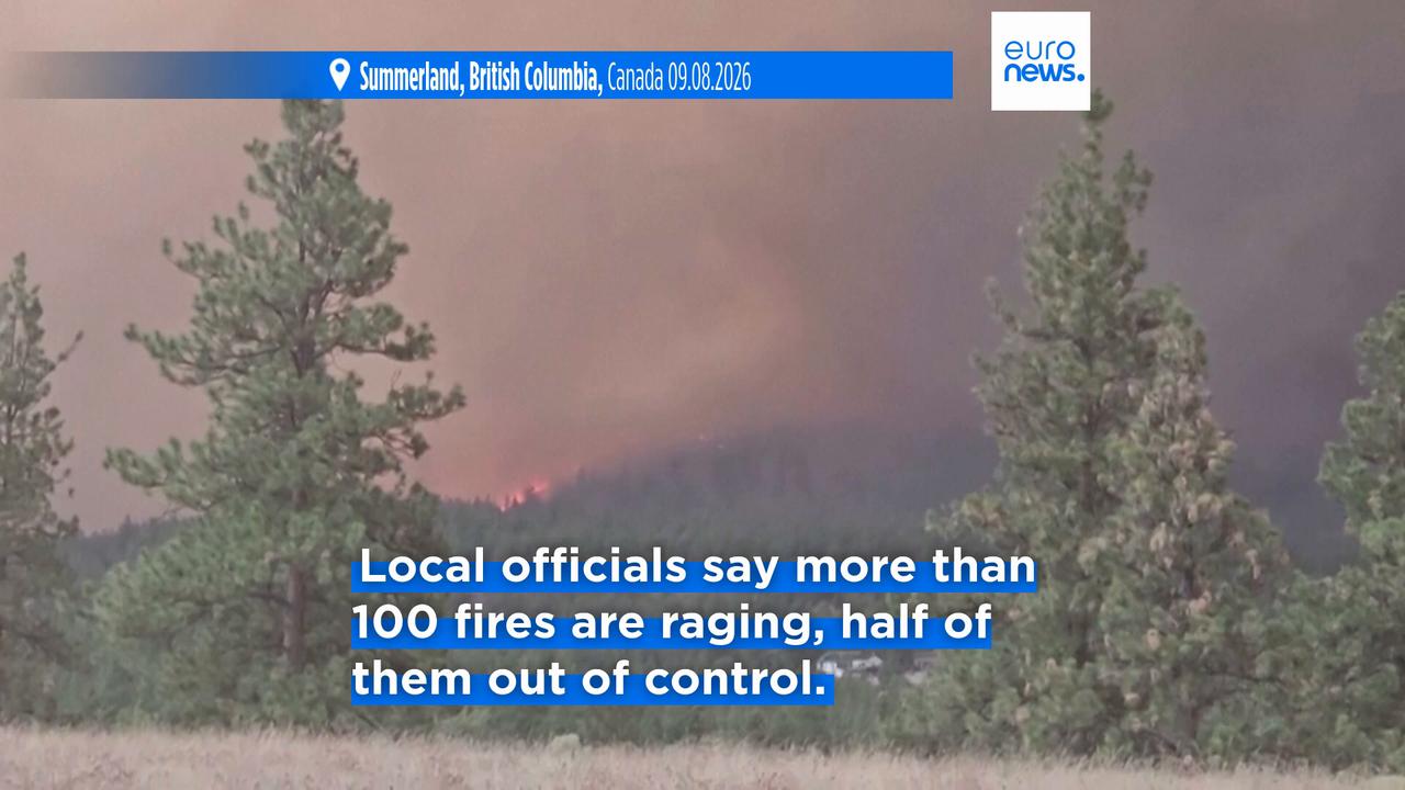 Video thumbnail for Over 20,000 flee wildfires as British Columbia declares state of emergency