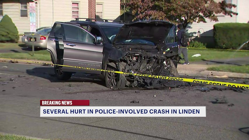 Video thumbnail for Family severely injured in crash following police chase in Linden