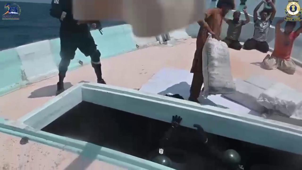 Video thumbnail for India: Narcotics haul busted as 1,159 pounds of drugs worth $312.58 million seized from Iranian dhow in Arabian Sea.