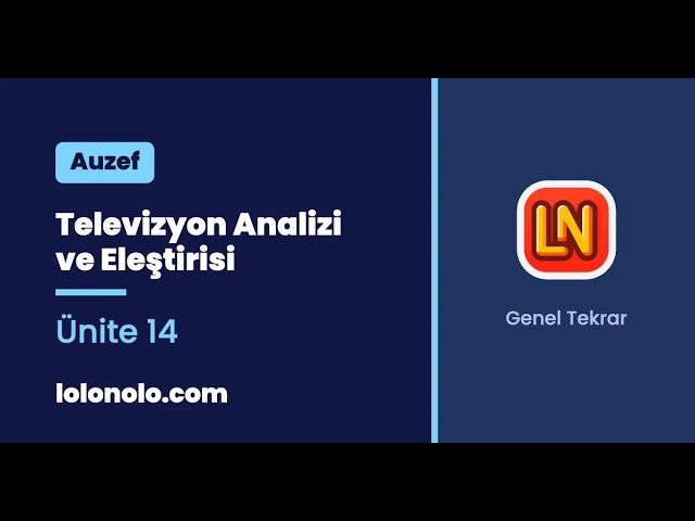 Video thumbnail for Televizyon Analizi ve Eleştirisi Ünite 14 Deneme Sınavı