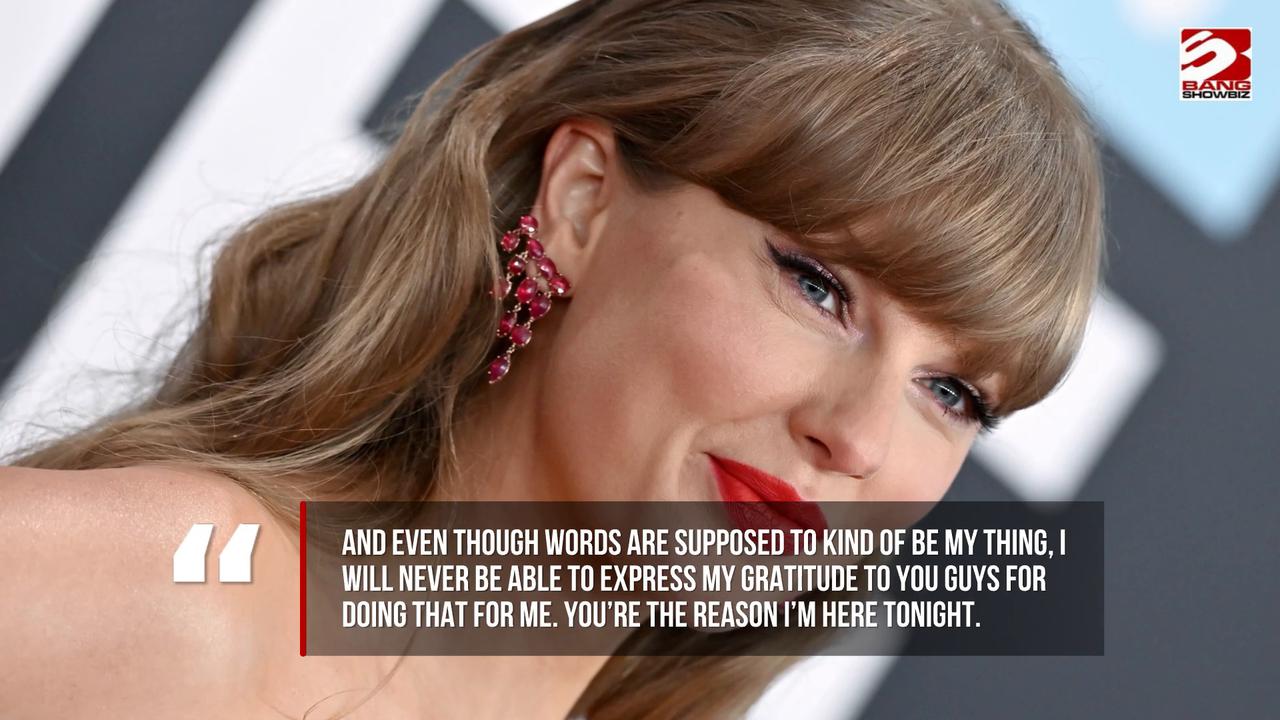 Video thumbnail for Taylor Swift fights back her tears at Songwriters Hall of Fame ceremony