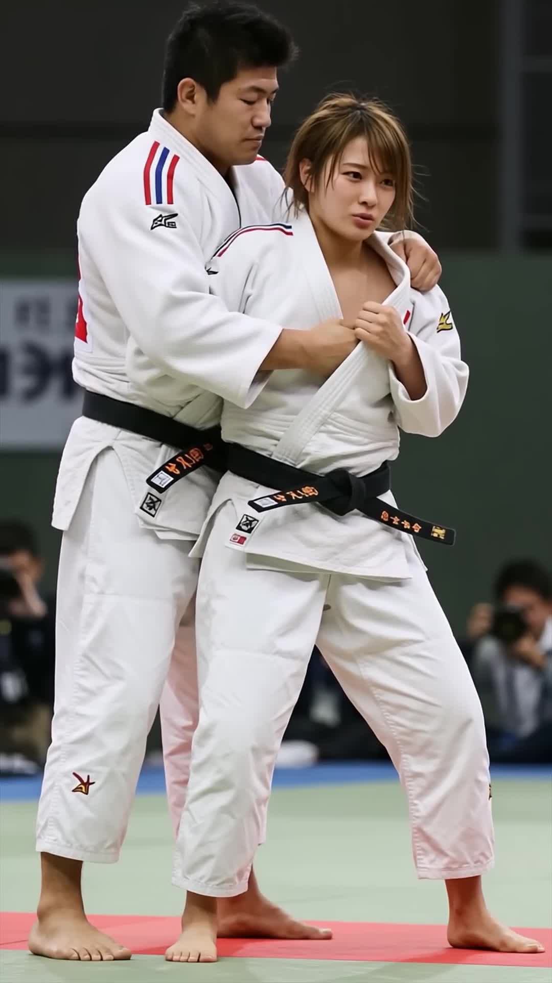 Video thumbnail for 視点がブレない屈強な男性柔道家2 #ai #judo #athlete #かわいい #美女 #sports