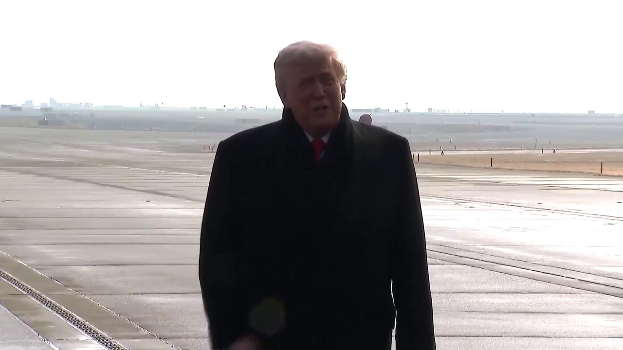 Video thumbnail for WATCH: Donald Trump lands in Davos as he braces for clash with world leaders