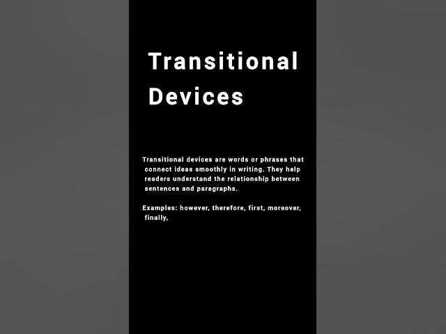 Video thumbnail for transitional devices#englishgrammar #learnenglish #english