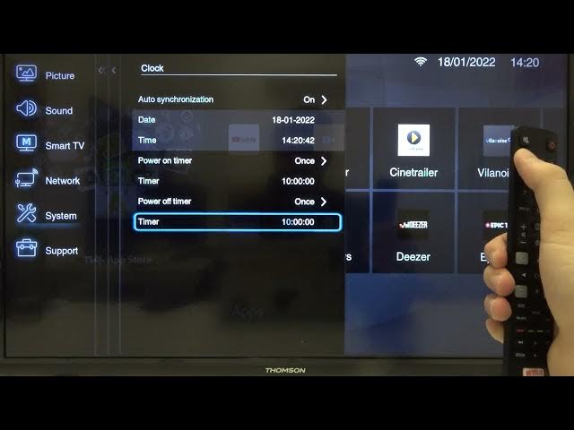 Video thumbnail for How to Set Up Power On / Off Timer in THOMSON Smart LED TV?