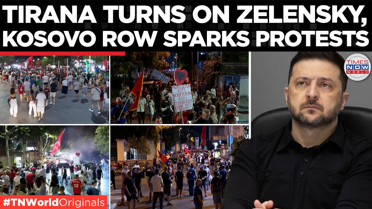 Video thumbnail for 'F*CK YOU, ZELENSKY!': Furious Protests Erupt in Tirana After Ukraine Rejects Kosovo Recognition