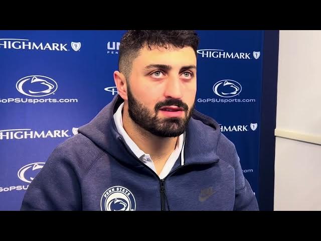 Video thumbnail for Penn State football team captain Dom DeLuca addresses media after loss to Ohio State
