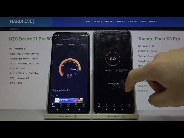 Video thumbnail for Which Phone is Faster while Using WiFi? HTC Desire 21 Pro 5G vs POCO X3 Pro Speed Test by Ookla