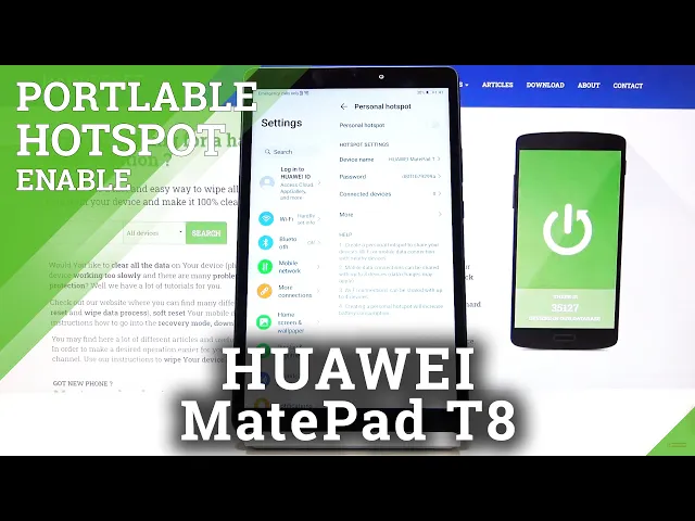 Video thumbnail for How to Activate Portable Hotspot in Huawei MatePad T8 - Share Wi-Fi