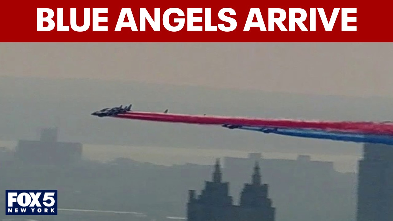 Video thumbnail for WATCH: Blue Angels lead US military flyover