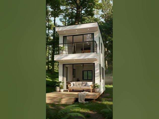Video thumbnail for Minimalist Two-Story Tiny House Forest Retreat | Cinematic 360° Tour #home #architecture