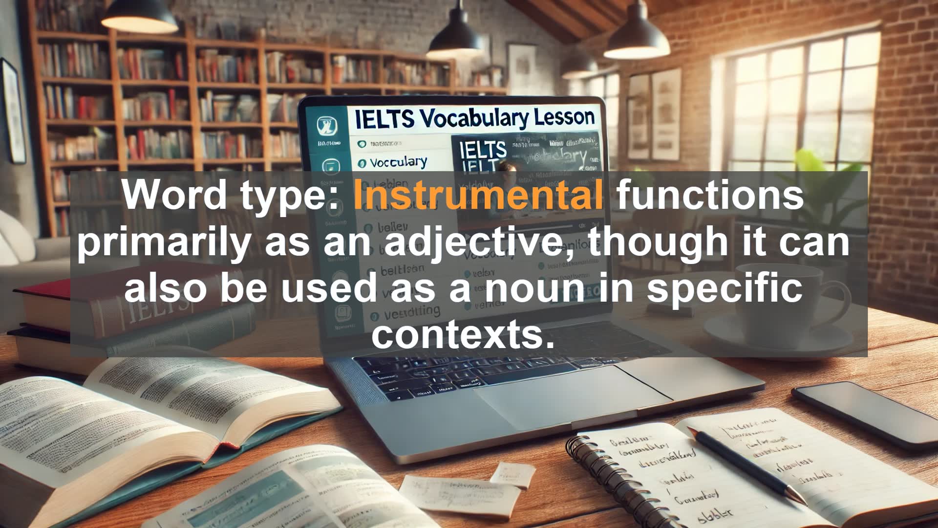 'Video thumbnail for 5000 Must Know IELTS 8.0 Vocabulary - Understanding 'Instrumental': More Than Just Music'
