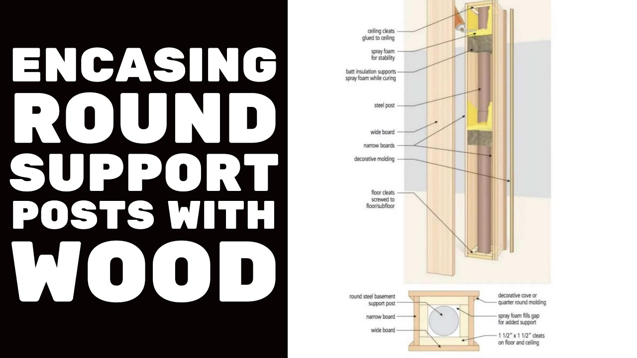 Video thumbnail for BASEMENT FINISHING COURSE VIDEO: Encasing Round Support Posts with Wood