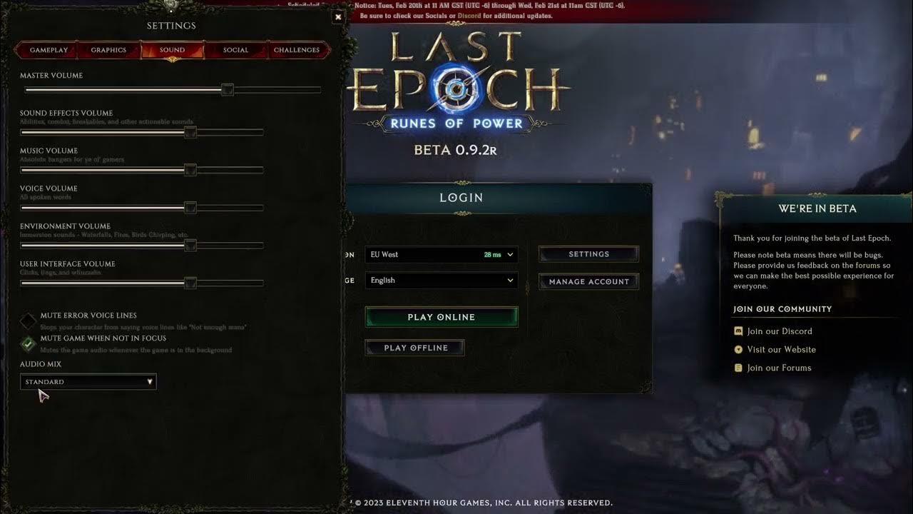 Video thumbnail for How To Change Audio Mix In Last Epoch