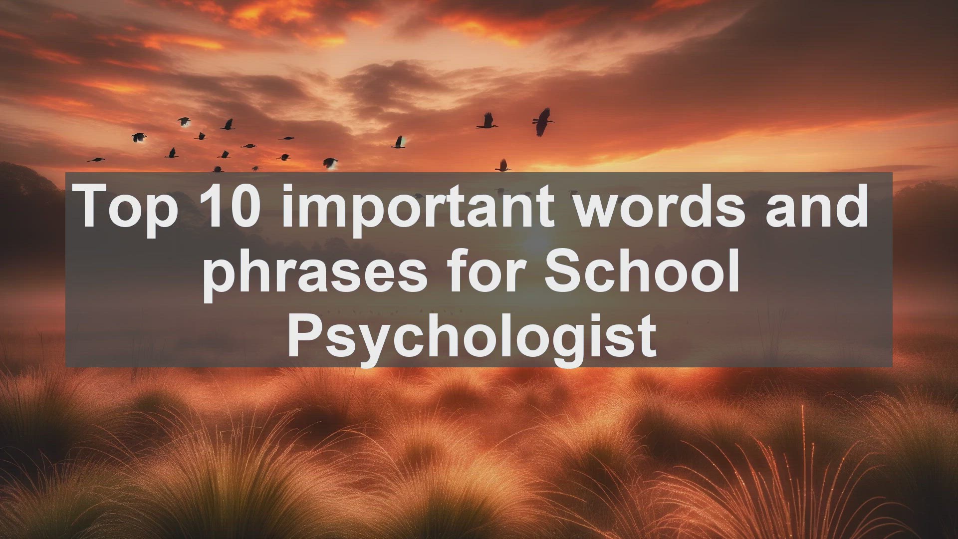 'Video thumbnail for Top 10 important words and phrases for School Psychologist'