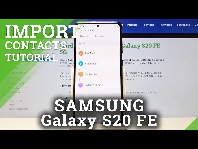 Video thumbnail for SAMSUNG Galaxy S20 FE 5G Import & Export Contacts