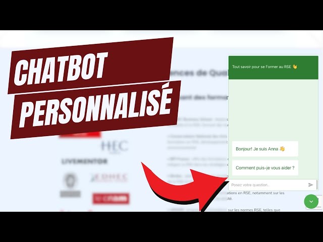 Video thumbnail for Chatbot personnalisé entraîné sur vos données