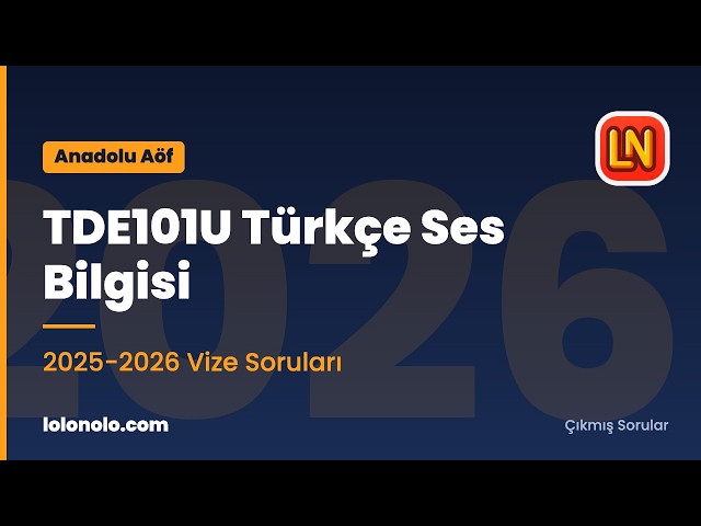 Video thumbnail for TDE101U Türkçe Ses Bilgisi 2025-2026 Vize Soruları