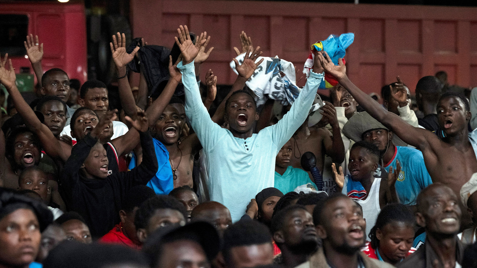 Video thumbnail for DR Congo fans celebrate reaching World Cup knockout stage