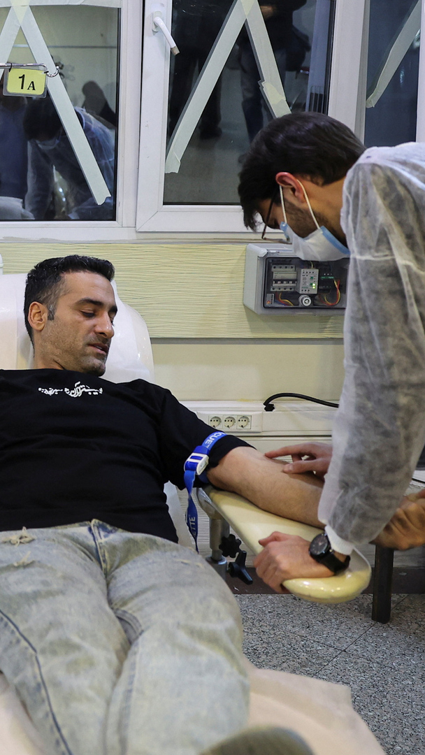 Video thumbnail for Tehran residents donate blood amid ongoing US-Israel attacks on Iran