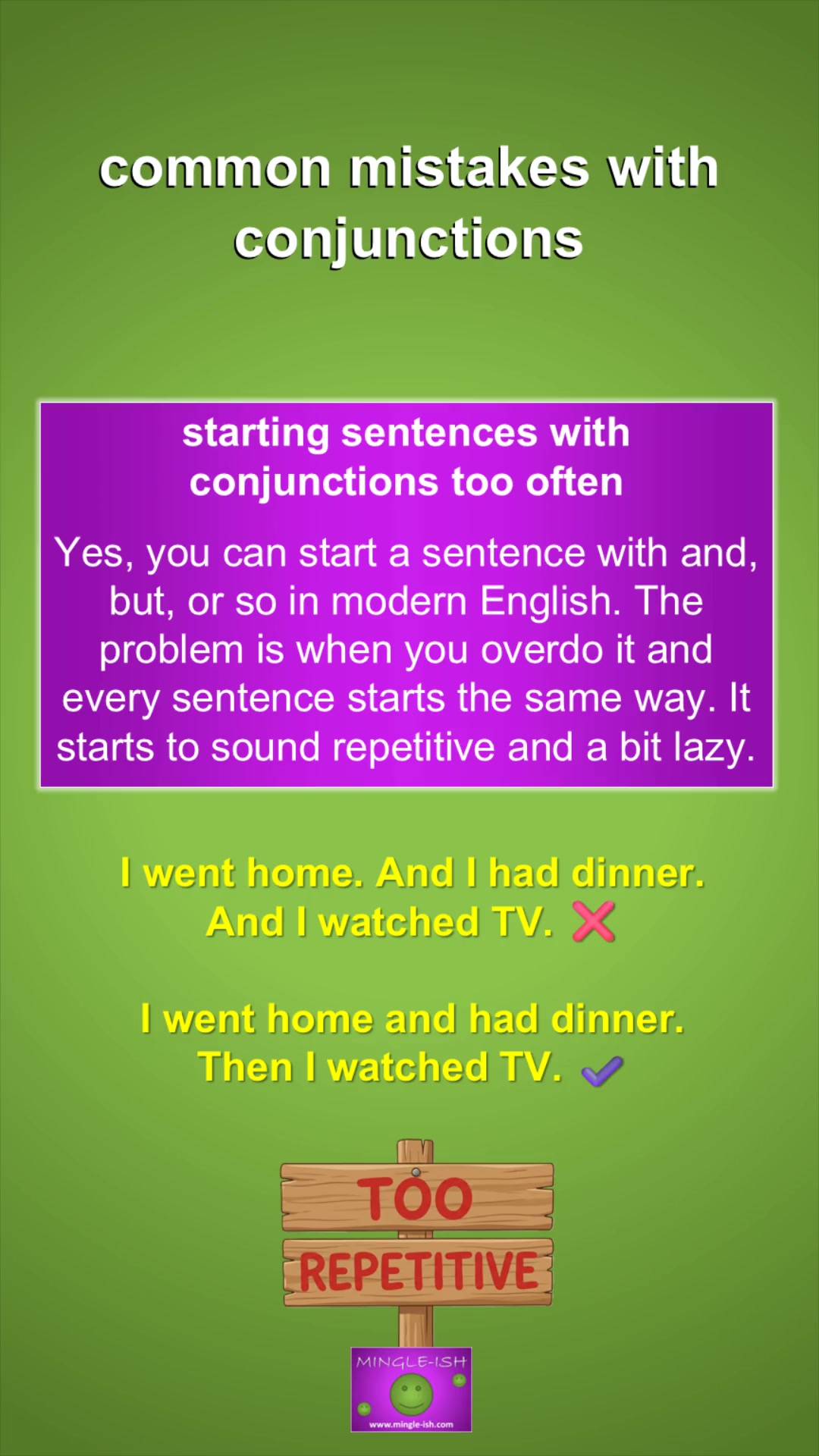Video thumbnail for Common Mistakes with Conjunctions