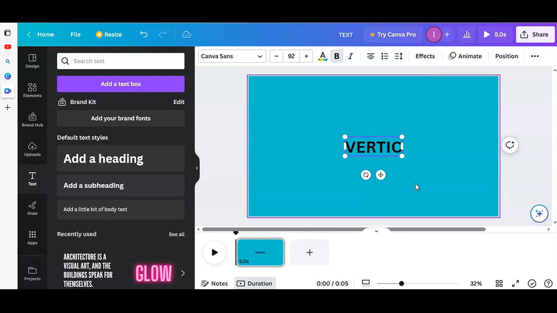'Video thumbnail for How To Create Vertical Text  easily in Canva #easycanva lCanva tutorial'