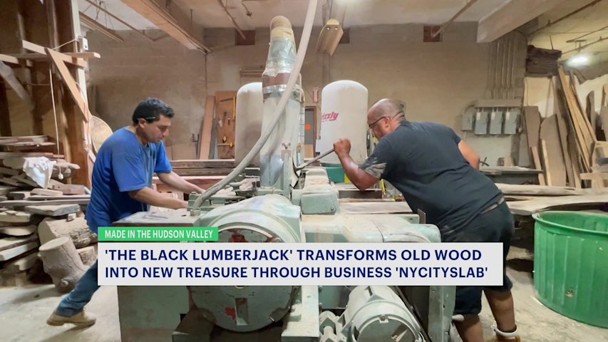 Video thumbnail for 'The Black Lumberjack' transforms old wood into new treasure through business 'NYCitySlab'