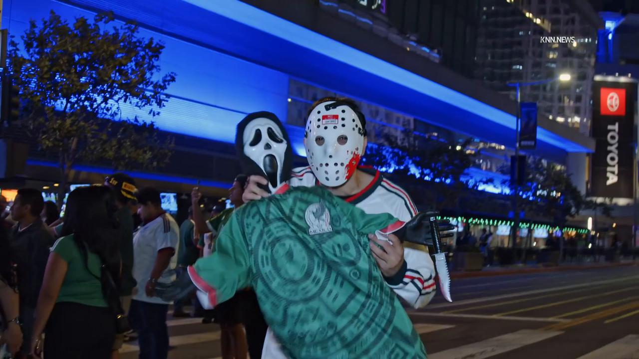 Video thumbnail for US, Los Angeles: Downtown Los Angeles Mexico Fans Erupt In Celebration After World Cup Match Part 1.