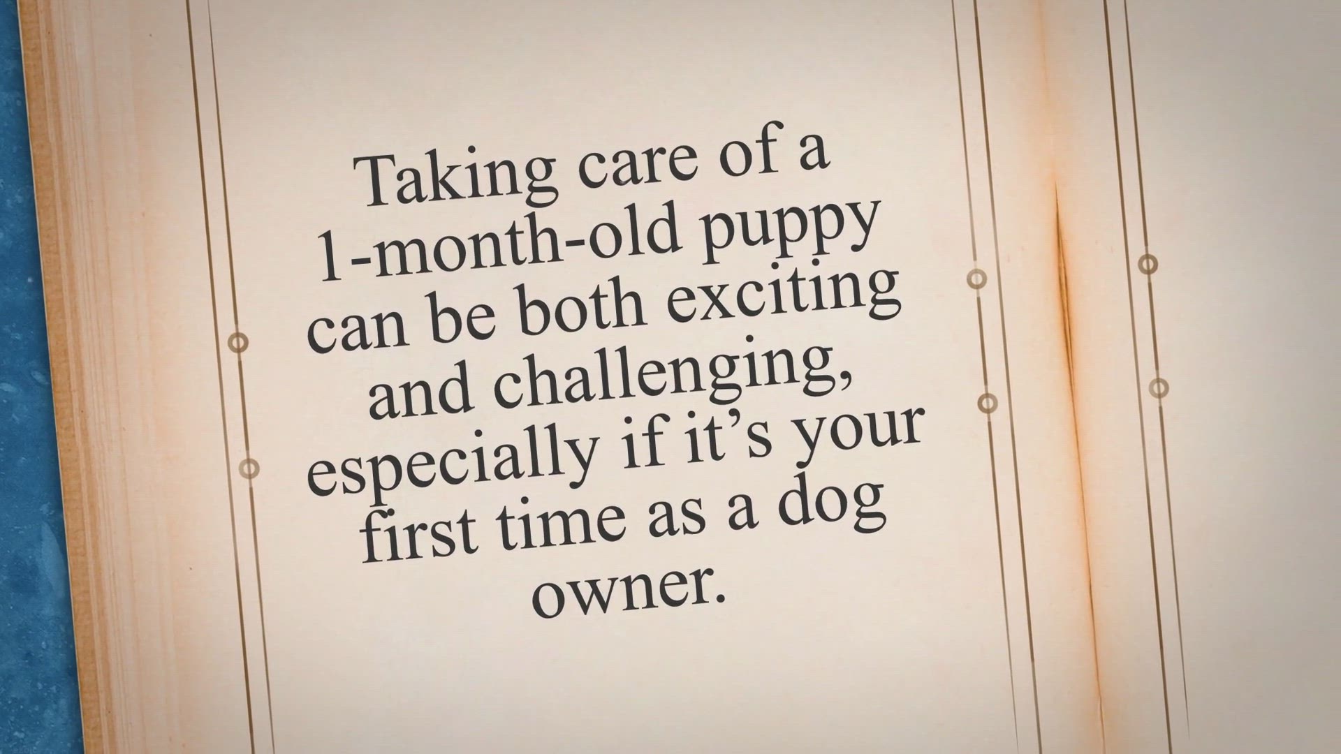 Video thumbnail for Guide to Taking Care of Your 1-Month-Old Puppy
