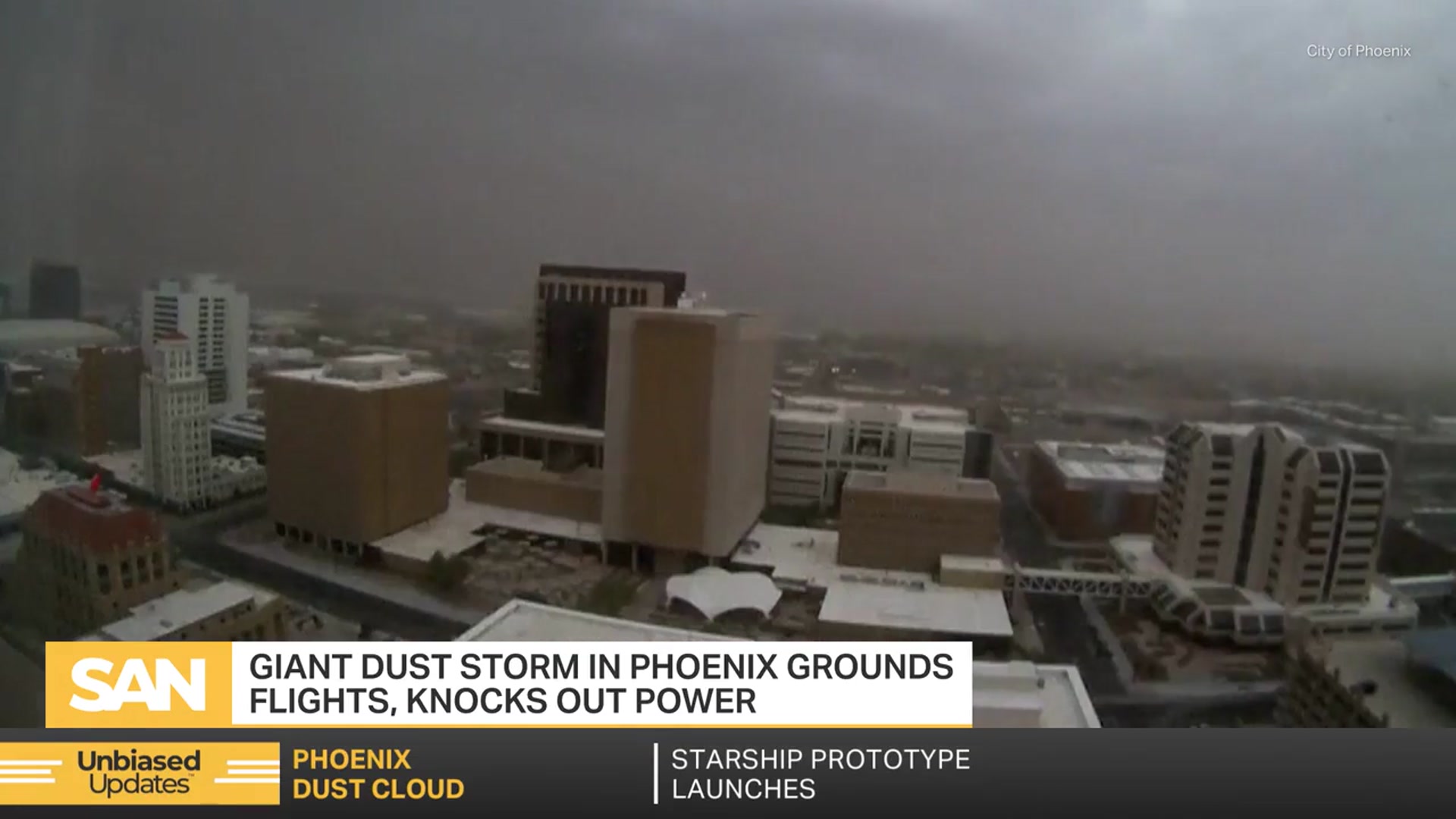 'Video thumbnail for Giant Phoenix dust storm grounds flights, knocks out power '