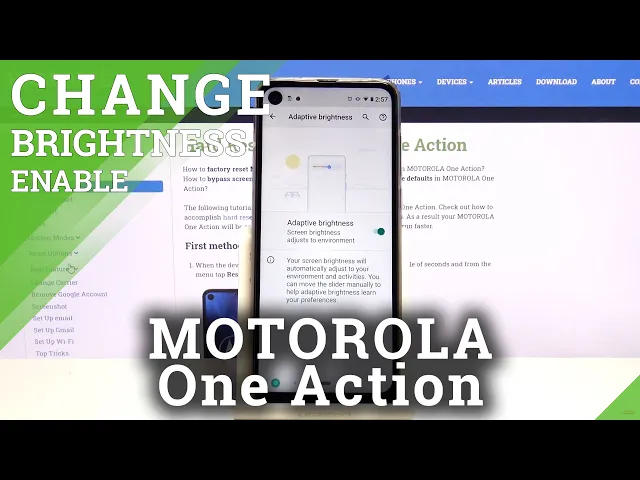 Video thumbnail for MOTOROLA One Action - How to Enable Adaptive & Automatic Brightness