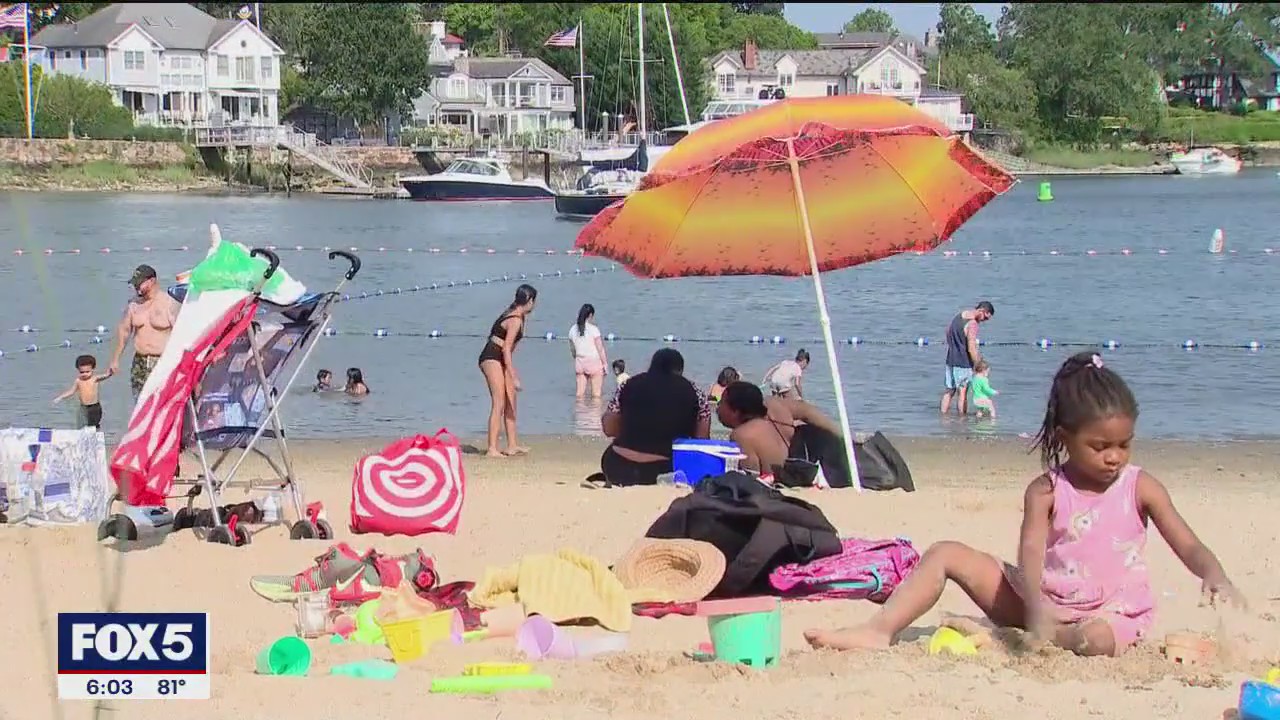 Video thumbnail for NYC heat wave prompts demand for AC units, beach trips