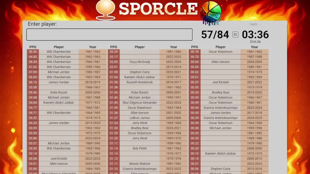 Video thumbnail for Heatcheck: nba sporcle challenge: can he name all 30 ppg scorers?