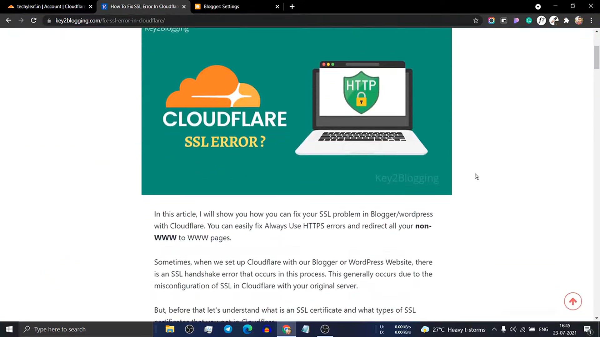 'Video thumbnail for How to Fix SSL Certificate Error in Cloudflare_ _ SSL Handshake Failed Error'