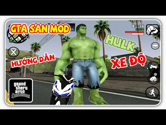 Video thumbnail for ĐỘ CỰC VIP - Hướng dẫn 😯 Gta san mod Hulk Xe Độ Android siêu đỉnh | GTA SAN VN