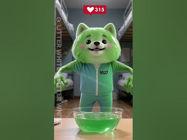 Video thumbnail for Why did the dog suddenly turn into a green monster? #funny #cute#shorts #animals #linefriends