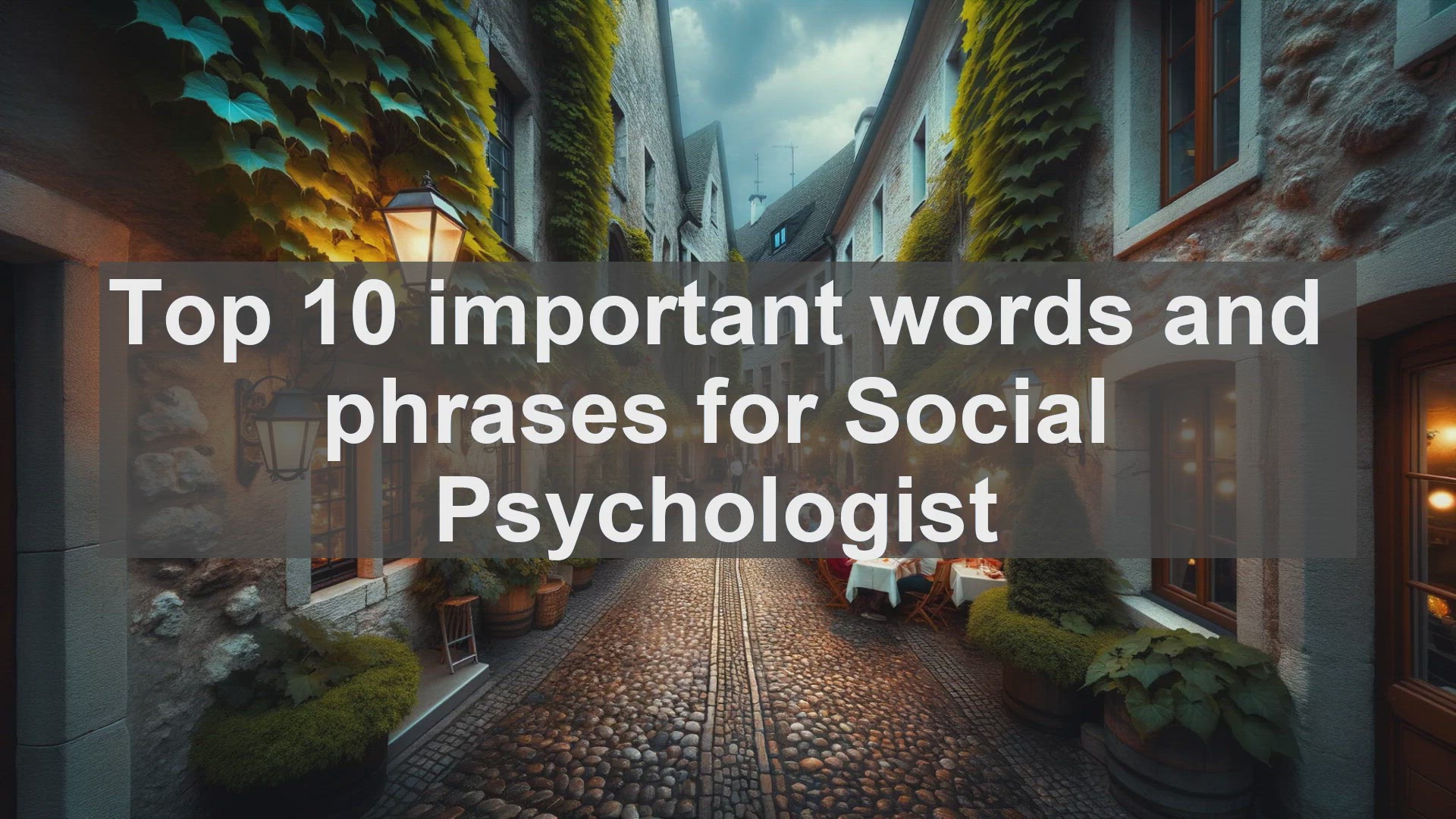 'Video thumbnail for Top 10 important words and phrases for Social Psychologist'