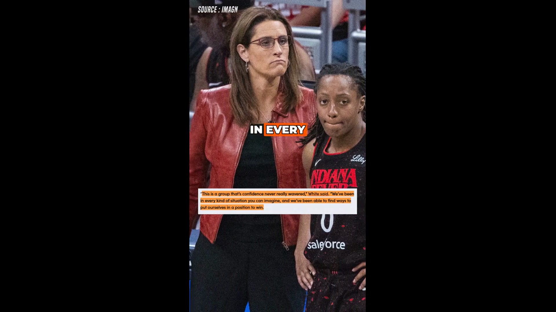 'Video thumbnail for Indiana Fever Coach Stephanie White’s Strong Message After Win Against Dream'