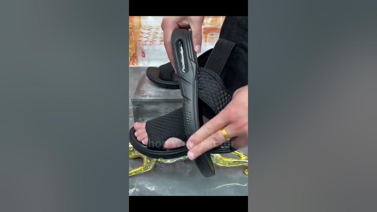 Video thumbnail for 👣🌞 Soft Sole Black Woven Summer Sandals 🌞👣 || Link is in Description || #shopping #mensfashion #usa