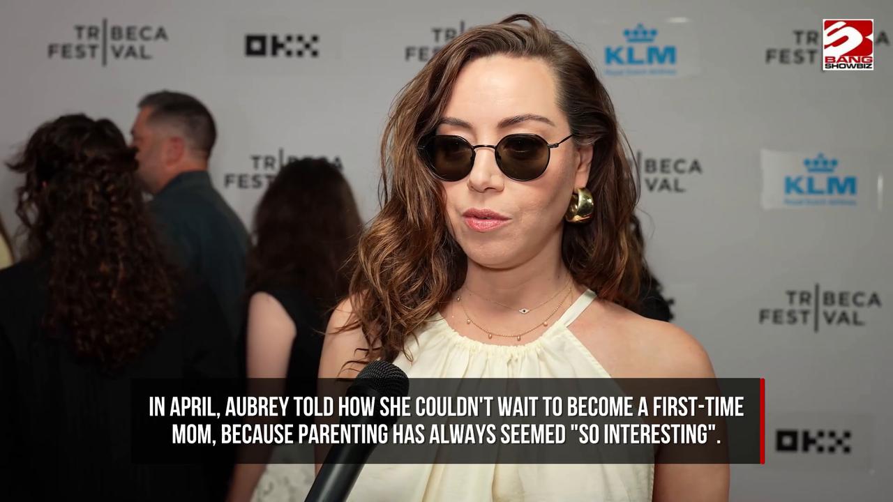 Video thumbnail for The White Lotus star Aubrey Plaza gives birth