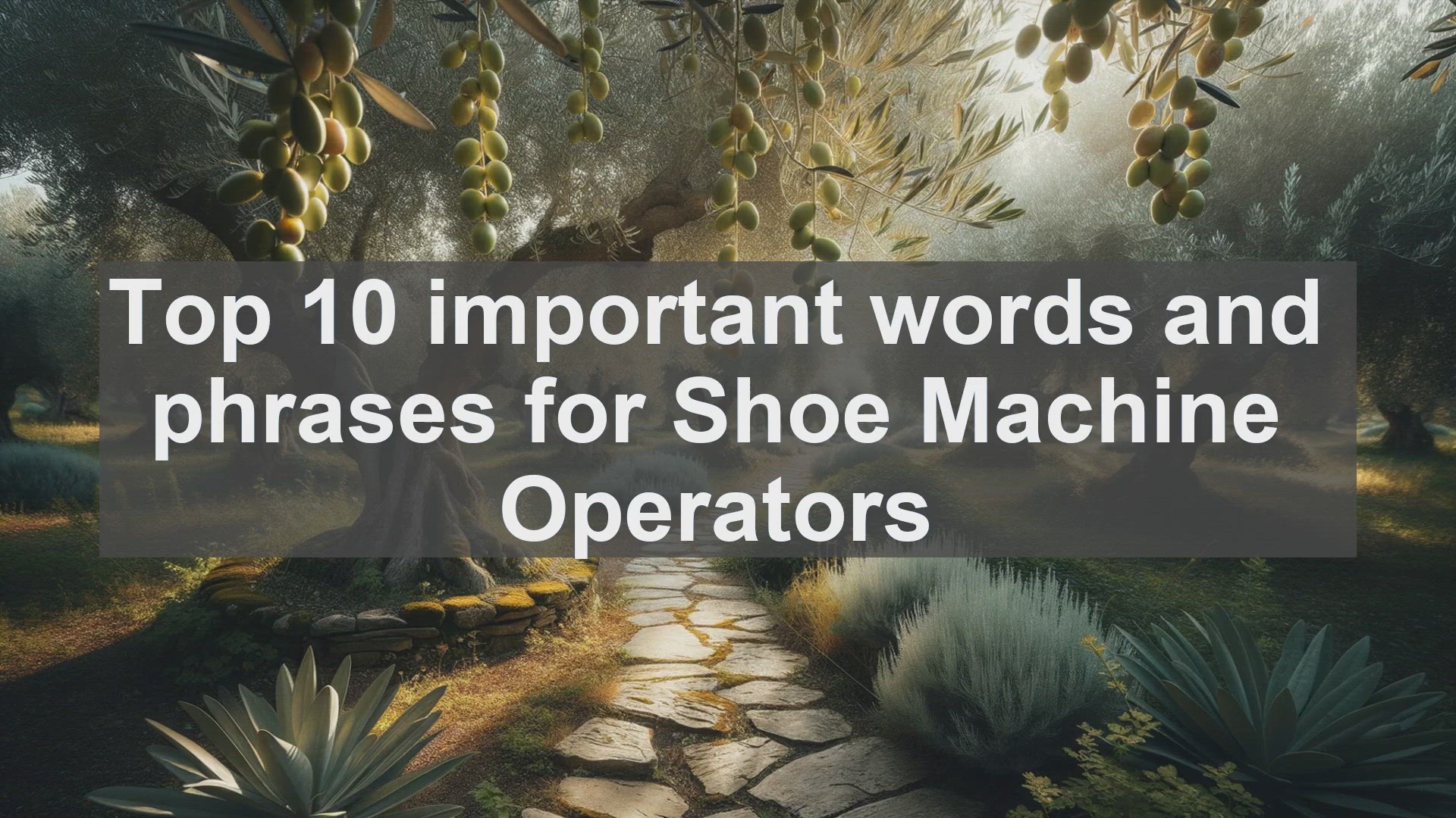 'Video thumbnail for Top 10 important words and phrases for Shoe Machine Operators'