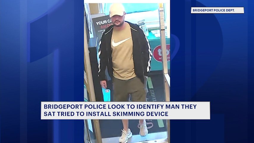 Video thumbnail for Police looking to identify man who placed a skimming device on credit card reader at Bridgeport grocery store