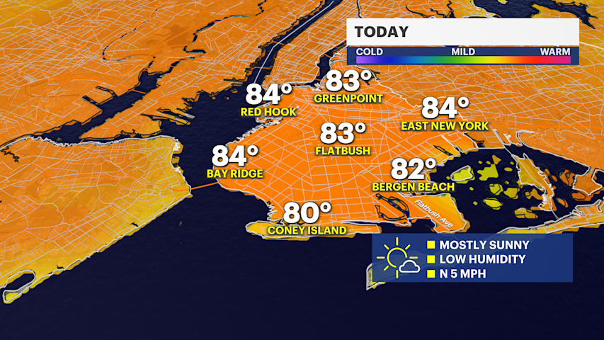 Video thumbnail for Beautiful day in Brooklyn; scattered rain chance returns tomorrow