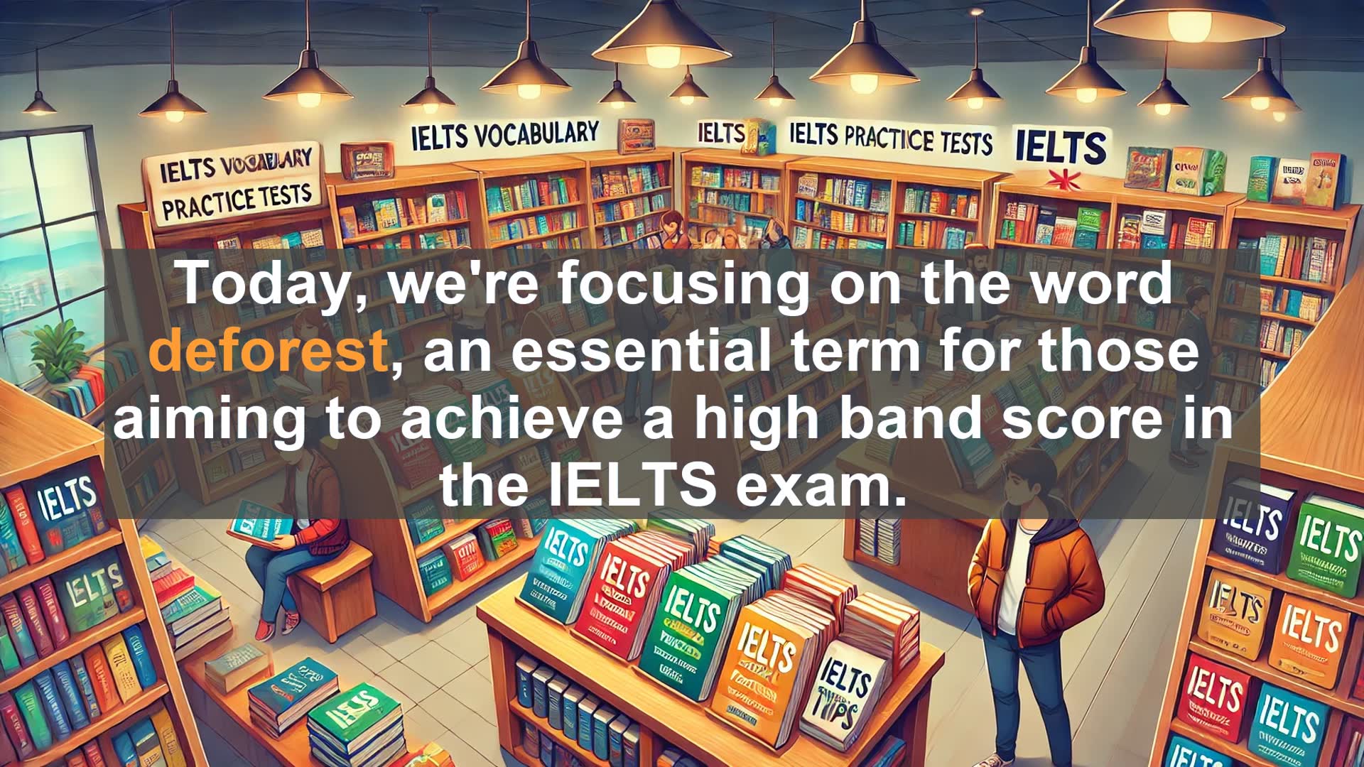 'Video thumbnail for 5000 Must Know IELTS 8.0 Vocabulary - Understanding 'Deforest': A Key Term for IELTS Success'