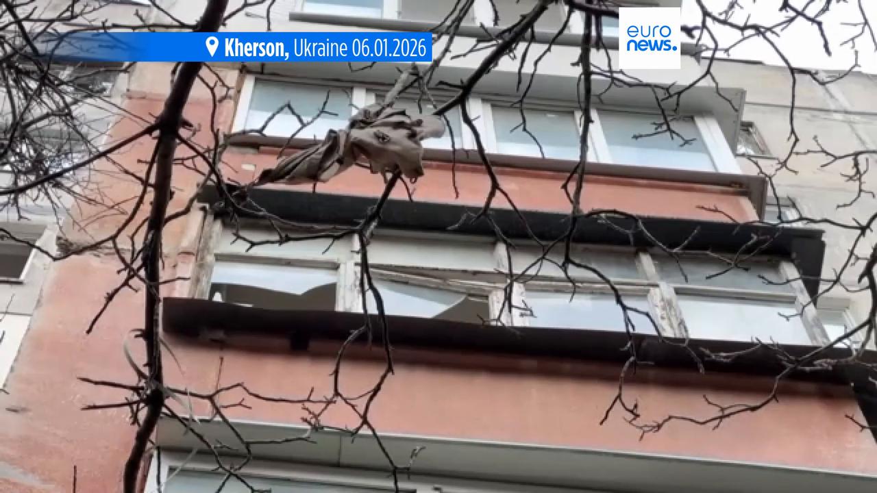 Video thumbnail for Russia's latest drone barrage against Ukraine kills two as allies meet in Paris