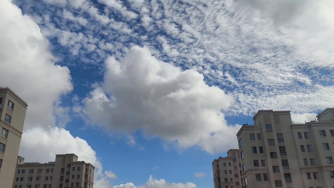 Video thumbnail for China: Clouds move quickly across blue sky in China.