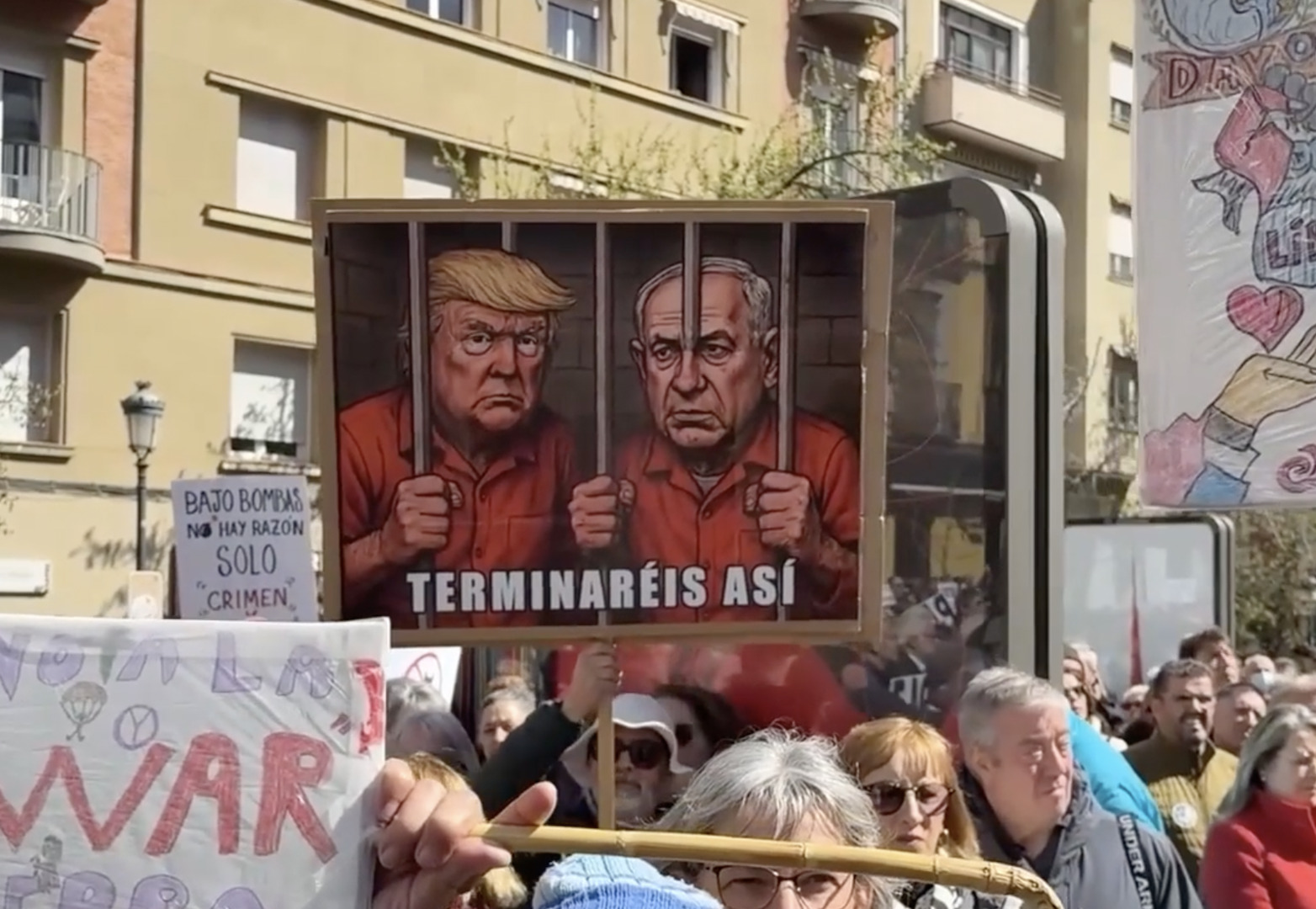 Video thumbnail for Thousands in Madrid protest 'forgotten' Gaza, warn Iran war may spiral into global conflict