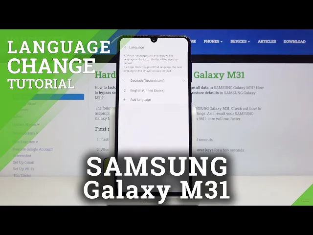 Video thumbnail for How to Change Language in SAMSUNG Galaxy M31 – Find System Dictionary