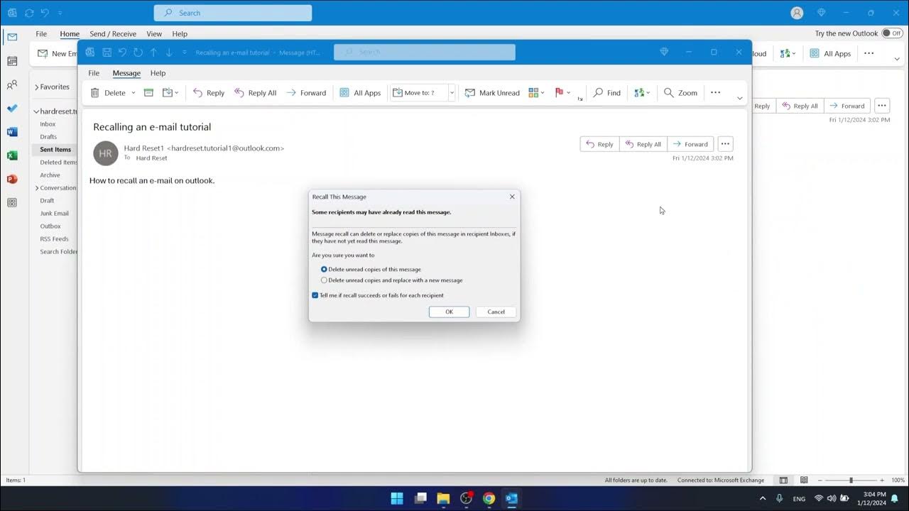 Video thumbnail for How to Recall an Email in Outlook - Undo Sent Email in Outlook