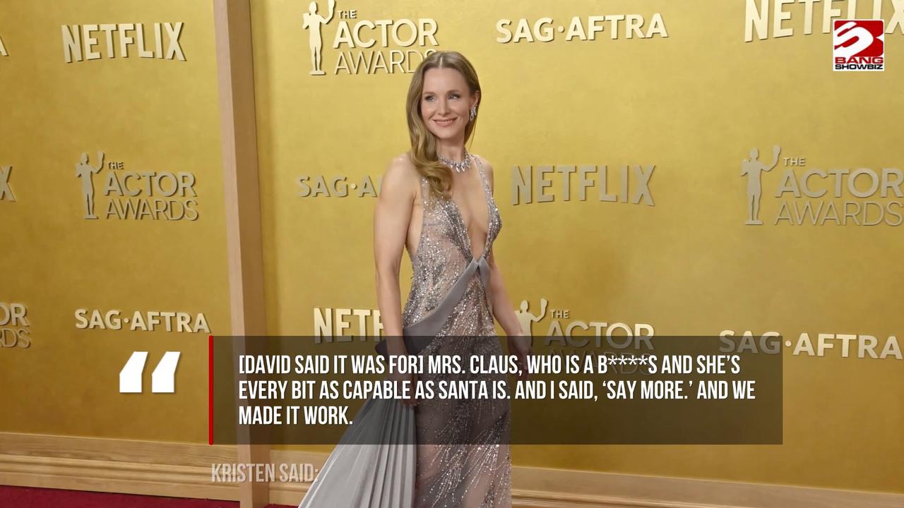 Video thumbnail for Kristen Bell reveals she almost turned down Violent Night 2 but loved playing a strong Mrs Claus.